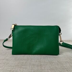 Jen & Co Riley Kelly Green Vegan Leather Crossbody Bag